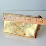 Kate Spade  Gold Zipper Travel Cosmetic Make Up Pouch Clutch Bag 7.5” Photo 3