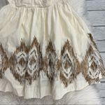 Anthropologie Moulinette Soeurs, Cream and Gold Strapless Dress, Size 6 Photo 1