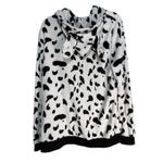 Arvil Hill Dalmatian Print Fleece Hoodie Zip Up Women's XL Black White Cozy Photo 7