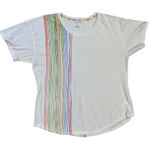 Anthropologie by  Rainbow Stripes Graphic Tee Women's Size Large 100% Cotton Knit Photo 0