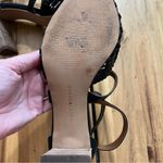 Lucky Brand Black Woven Leather Heels Sandals Size 7.5 Photo 6