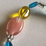 Blue Purple Yellow Pastel Glass Beads Beaded Boho Bracelet Photo 4