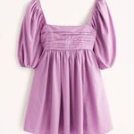 Abercrombie & Fitch NWOT Abercrombie Emerson Poplin Puff Sleeve Mini Dress  in Purple- size sold out Photo 0