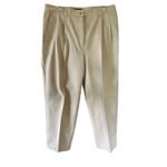 Lauren Ralph Lauren Women’s Khaki Pleated Pants Size 16 Cotton High Waist Photo 1