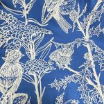 VTG 70s Birds & Floral Small Blue Tote Bag Flamstead Of Vermont Unisex 2 Handles Photo 5