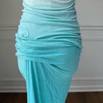 Young Fabulous and Broke Blue Ombré Midi Dress Ruched Sides Stretchy $150 S Photo 4