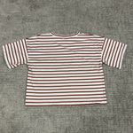 Madewell  Top Womens Large Red White Everyday Boxy Crop Tee Striped Shirt NU865 Photo 3