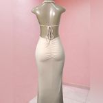 🤍 Beige Cut Out Halter Maxi Dress 🤍✨ Size L Size L Photo 4