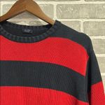 Brandy Melville John Galt  Womens Sweater Red Blue Striped Cotton Knit One Size Photo 2