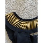 Charlotte Russe Y2k Prom Black Halter Egyptian Gold Beaded Maxi Dress Formal L Photo 9