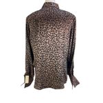 Vintage Y2K Lord & Taylor Silk Brown Leopard Printed Shirt Top Size 14W Photo 10