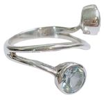 Sterling Silver 925  Aquamarine Ring Sz 5.5 Photo 6