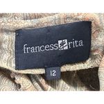 Francess Erita Gold Tan Textured Paisley Long Sleeve Button Up Shirt Top Size 12 Brown Photo 3