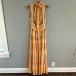 BHLDN Anthropologie  Juniper Metallic Tiered Backless High Neck‎ Gown Size 2 Photo 6