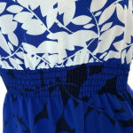 AQUA Blue Navy Floral Long Strapless Boho Slit Maxi Dress Smocked Size XS Photo 6