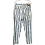 American Eagle AE Blue White Striped Nautical High Waisted Mom Jeans Size 6 Long Photo 1