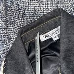 NWT Tweed Jacket with Contrast Denim Trim Button Up Jacket Blazer Medium Blue Photo 5