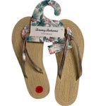 Tommy Bahama Women's Metallic Flip Flop Sandals Beige Size 10 Casual Photo 0