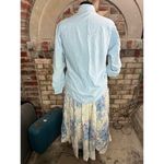 suit skirt blazer button front top swing skirt floral blue pink white Size 12 Photo 8