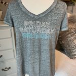 State of Mine Weekend Tee VNeck Gray  Lightweight Cotton Tshirt Womens Small Photo 1