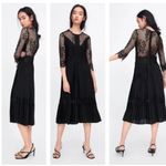 ZARA  Basic Pleated Lace Midi Dress Photo 1