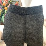 ZARA NEW Shimmery Glitter Metallic Stretchy Ribbed Knit Flare Pant Black/Gold Photo 5