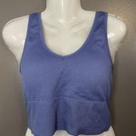 90 Degree by Reflex Shirt Womens Med Purple Ribbed Crop Tank Athletic Sports Bra Blue Photo 0