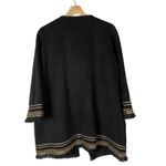 ZARA  Black Faux Suede Contrast Embroidered Jacket L Photo 2