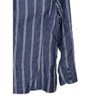 CAbi Womens Jacket Linen Mitered Stripe Nautical Anchor Blazer 3/4 Sleeve Blue 4 Photo 5