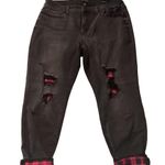 Judy Blue  Black Skinny Fit Distressed Buffalo Red Plaid Jeans Size 18W Photo 2