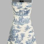 Cider  Toile De Jouy Ruched Mini Dress Photo 1