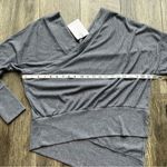 Stella & Dot  Asymmetrical Ribbed Double V Sweater NWT Chambray Blue Grey Small Photo 6