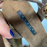 Chinese Laundry Laundry Size 9.5 Embellished Wedge Sandals Brown Leather Rhinestone Buckle Strap Photo 4