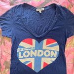 Heritage 1981 y2k vintage “i left my heart in london” short sleeve v neck tee Photo 6