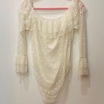 bluebell boutique lace white sheer dot body suit off white size 1X Photo 4