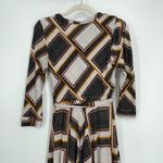 Eshakti Women's Black Geometric Pattern Handkerchief Hem High Low Dress Size 0 Photo 7