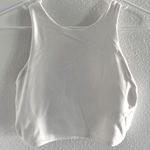 Athleta  Conscious Crop Bra Medium White Longline‎ Sports Active Yoga Workout Photo 0