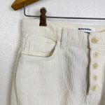 Reformation Cynthia Button Fly High Rise Corduroy Pants Womens 25 Ivory Bone 28" Photo 2