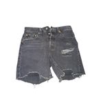 Levi's  Charcoal High Waist Distressed Jean Shorts Photo 1