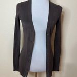 Vince taupe ribbed cardigan sweater SMALL Photo 0