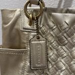 Coach - North South Metallic Woven Leather Gold‎ Leather Shoulder Bag Tote F17099 Photo 1