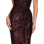 Nookie  One-Shoulder Sequin Dress - Deep Red Photo 0