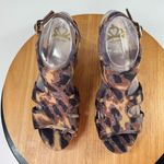 Fergalicious  Kenzie Animal Print Boho Cutout Peep Toe Wedge Sandals‎ Brown 8.5 Photo 5