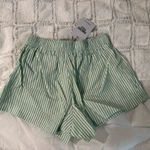 Princess Polly Beach House Shorts Stripe Green Linen Photo 4