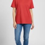 Fabletics  Scrub Top Womens Large Red V-Neck Short Sleeve Casual Nursing Medical Photo 0