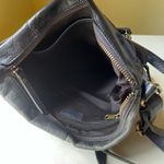 Wise Owl Leather Crossbody Bag Faded Navy Blue Brass Zip Vintage Unisex Satchel Black Photo 6