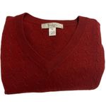 Turnbury Dark Red Silk/Cashmere V Neck Long Sleeved Sweater XL Photo 6