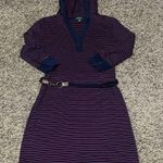 Ralph Lauren LRL LAUREN JEANS CO. Blue and Red V-Neck Long Sleeve Sweater Dress Photo 0