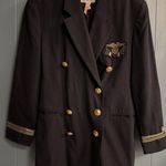 Mondi Women's Vintage Military Nautical Double Breasted Blazer Jacket Sz 38 M/L Blue Size M Photo 0