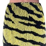 Nasty Gal NEW Icon Zebra Sequin Yellow Black High Waisted Pencil Mini Skirt 10 Photo 3
